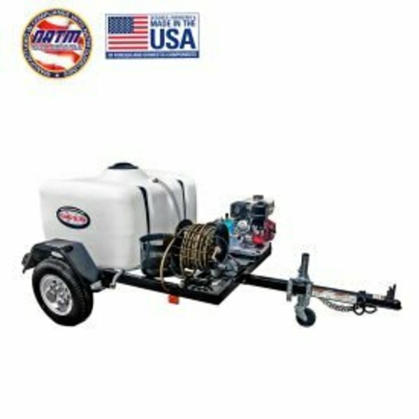 Fna Group Simpson® Mobile Trailer Gas Pressure Washer W/Honda Engine, 3800 PSI, 3.5 GPM, " Hose 3/8 95001